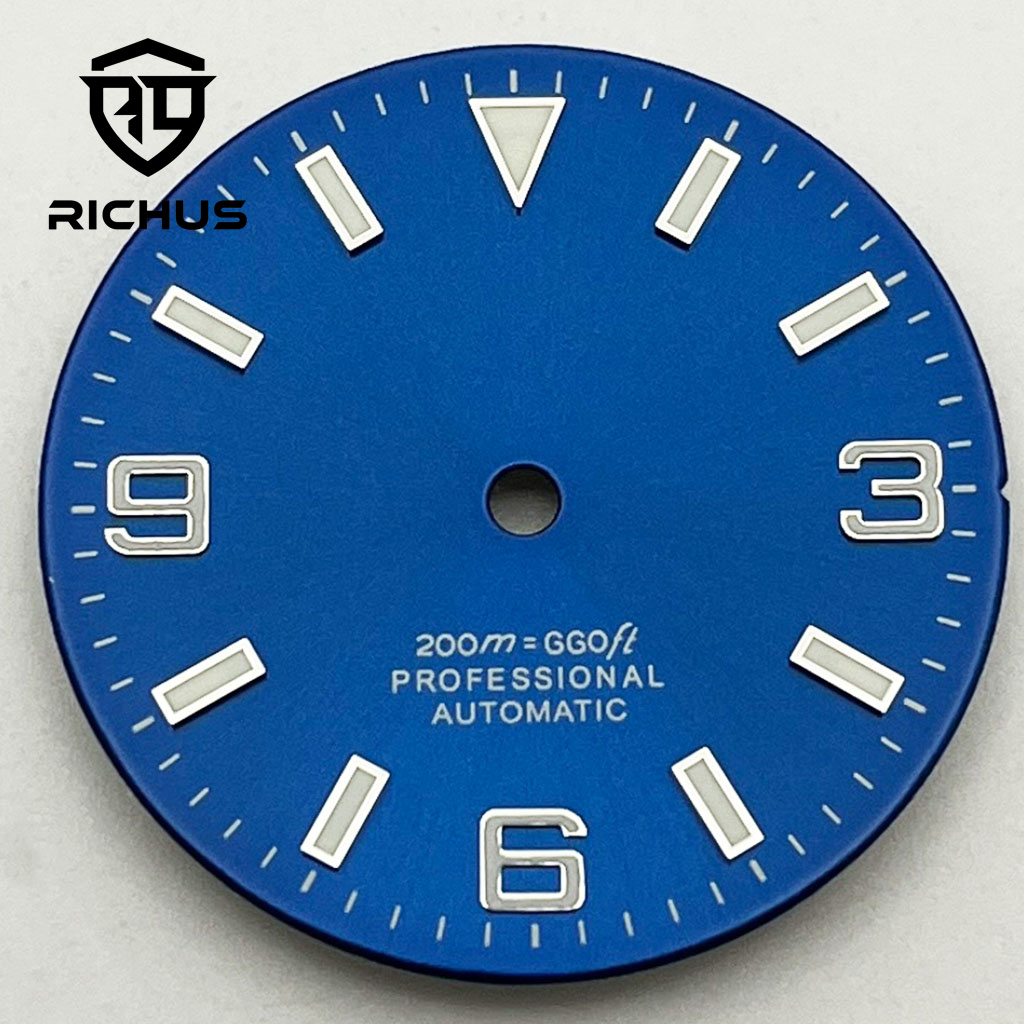 Luminous Dial Face - RICHUS 29mm Watch Dial Polished/Brushed Dial