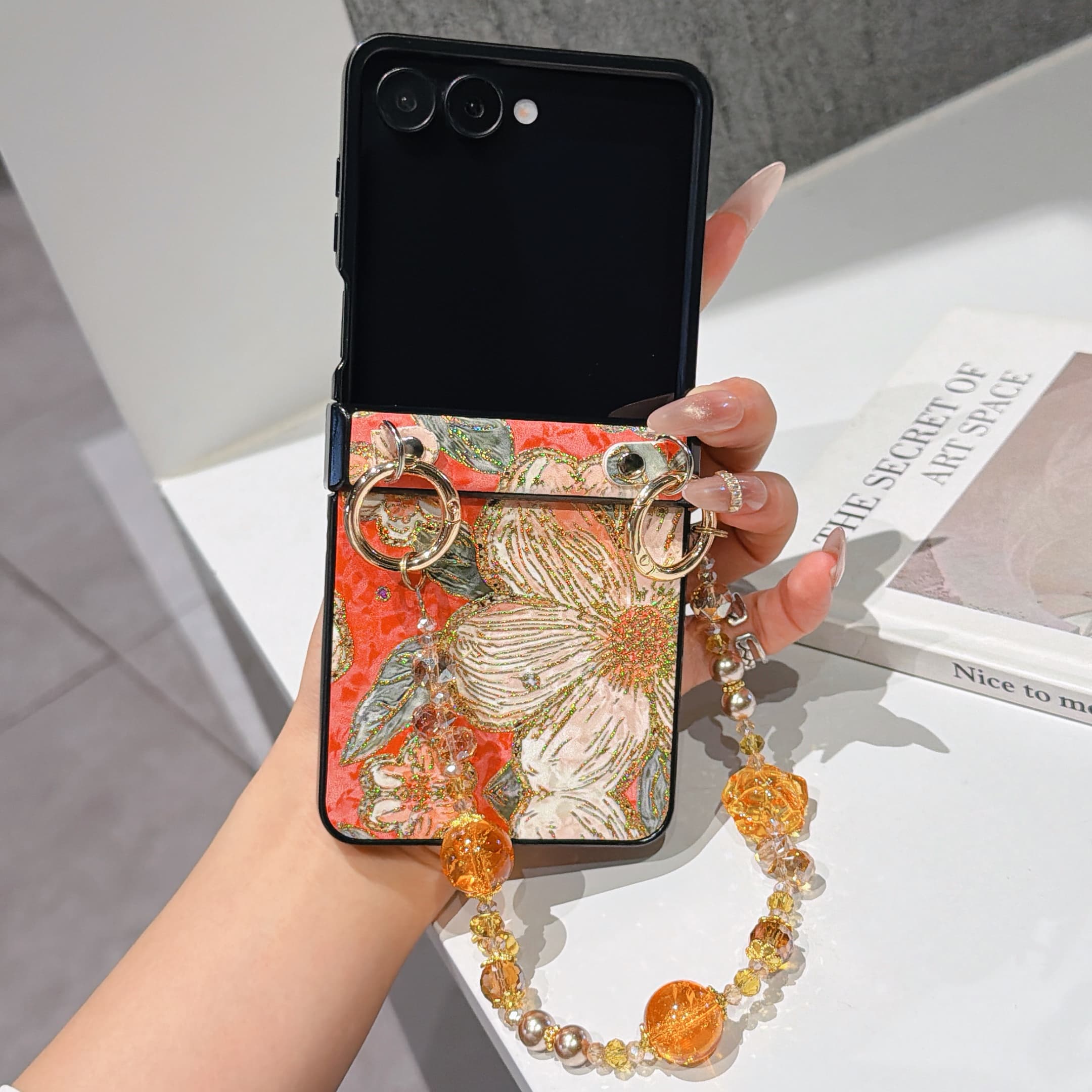 Samsung Galaxy Strap - Hinge Protection PU Leather Cover &