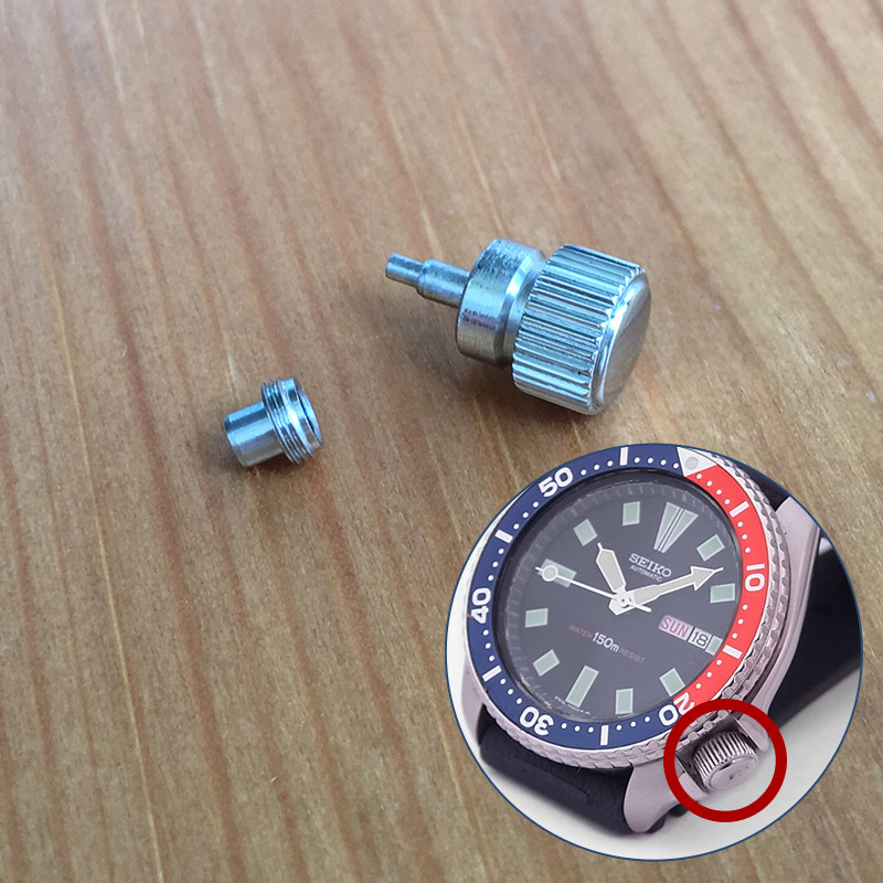 Seiko Watch Prospex - steel waterproof crown for Seiko Prospex