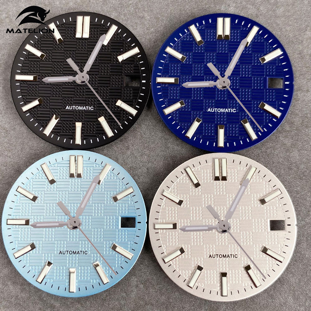 Luminous Dial Face - Black White Sky Blue Mod Watch