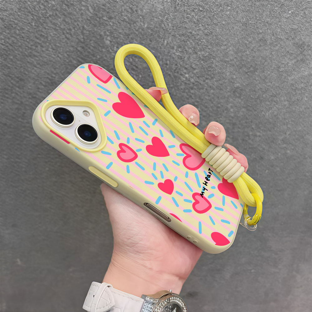 Red Heart Striped INS Phone Ca - огляд і ціна Samsung Galaxy Strap
