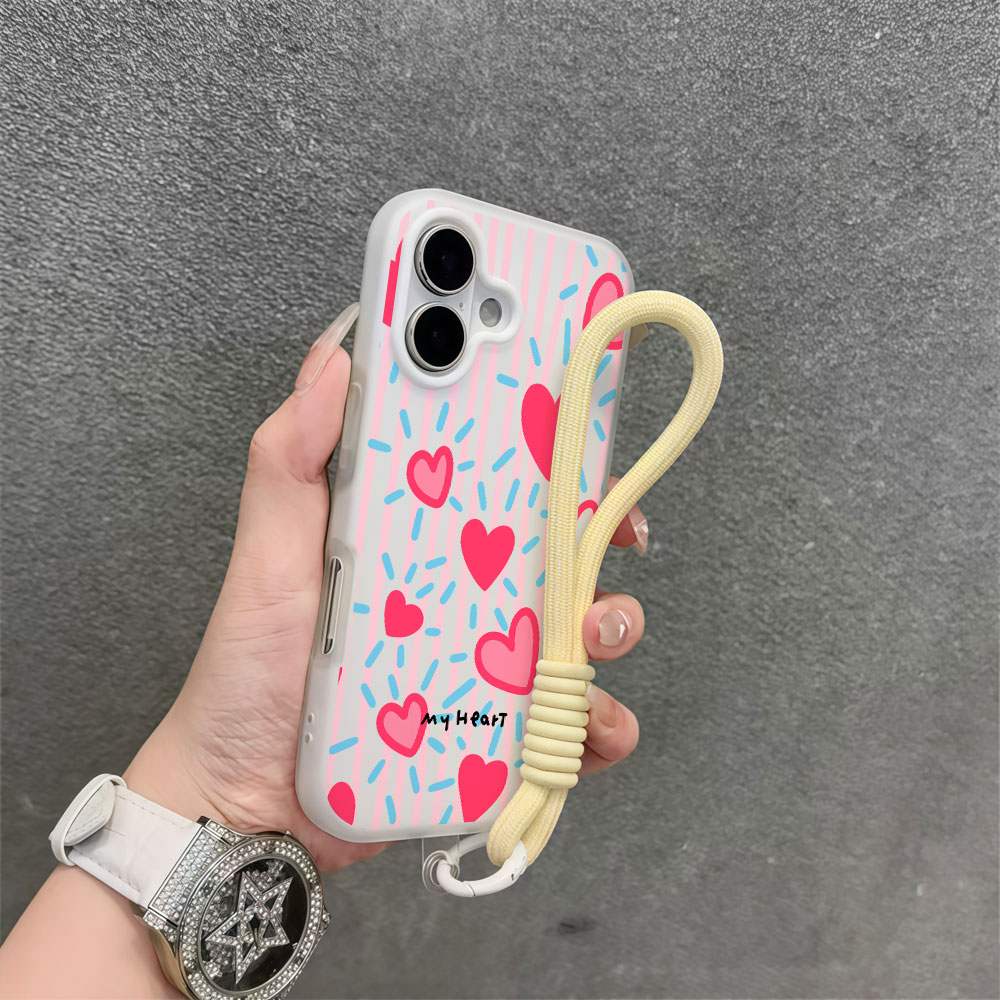 Red Heart Striped INS Phone Ca - огляд і ціна Samsung Galaxy Strap