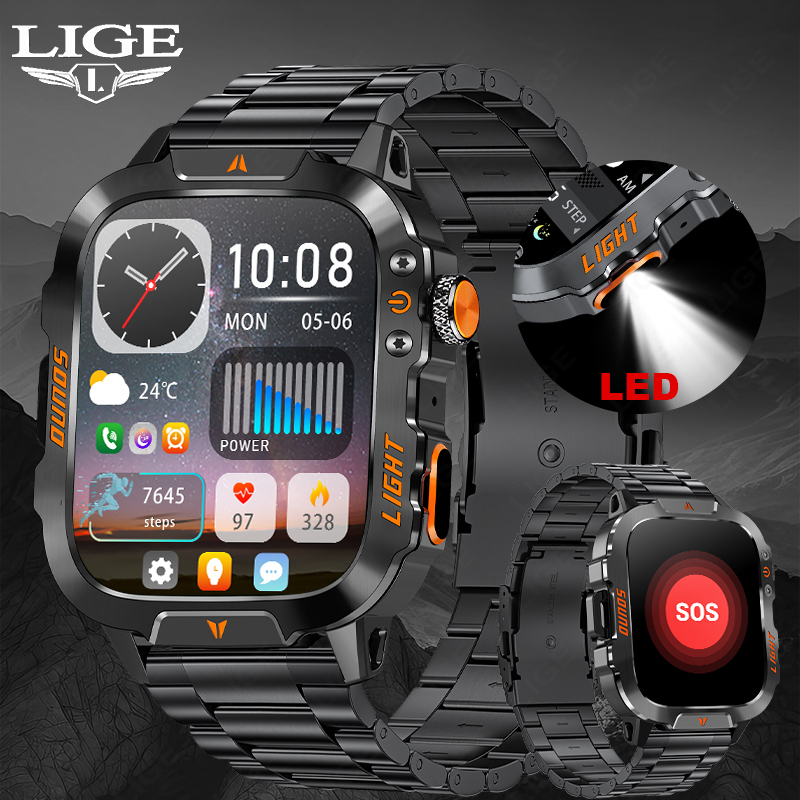 LIGE 1.96-inch Screen Rugged M - огляд і ціна Smartwatch Rugged Watches For Men