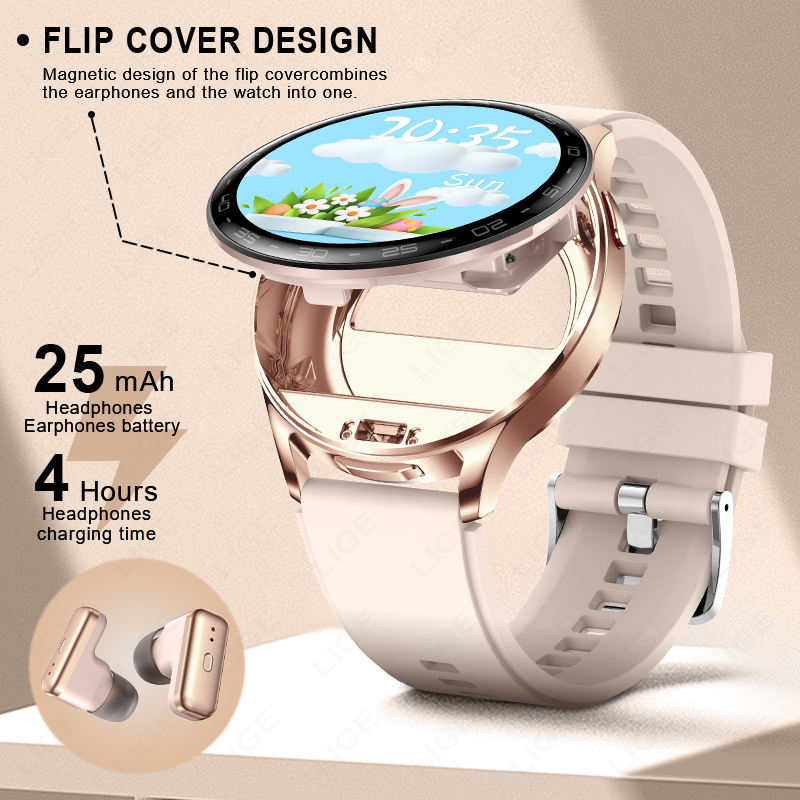 LIGE 2 In 1 TWS Headset Smart  - огляд і ціна Smartwatch Health Watches For Women