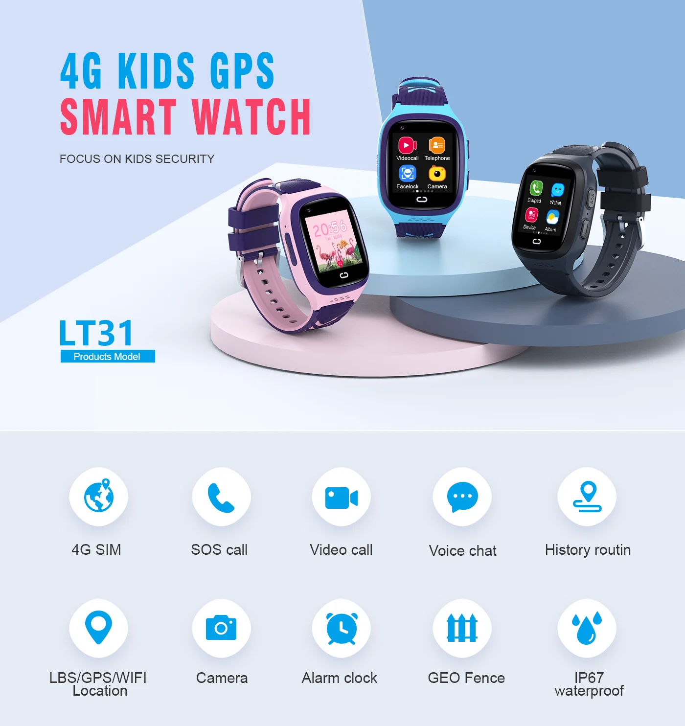 4G Kids Smartwatch SOS Waterpr - огляд і ціна Smartwatch Watches For Children