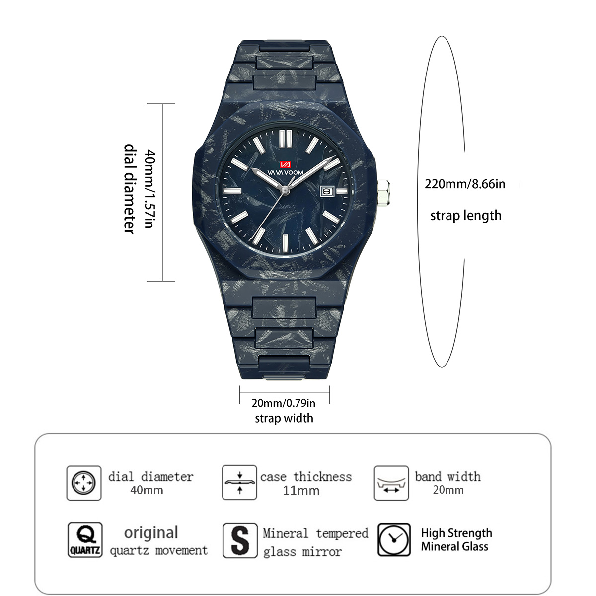 VA VA VOOM Men Watches Quartz  - огляд і ціна Smartwatch Sports Watches For Men