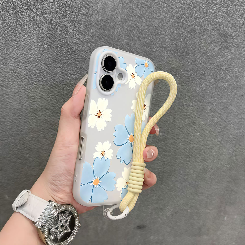 Light Blue White Floral Phone  - огляд і ціна Samsung Galaxy Strap