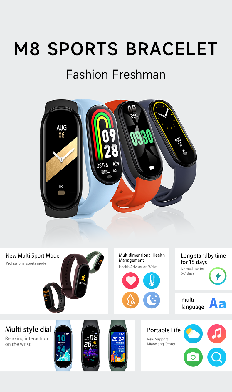 M8 Smart Watch Men Women Fitne - огляд і ціна Smartwatch Sports Watches For Women