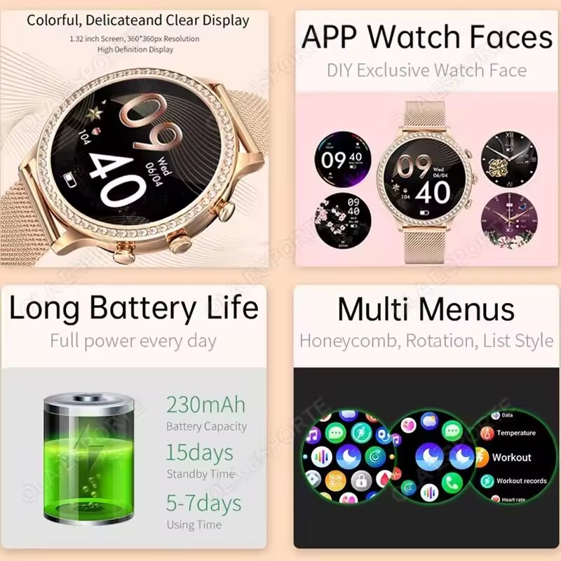 Elegant Ladies' Smartwatch Blu - огляд і ціна Smartwatch Health Watches For Women