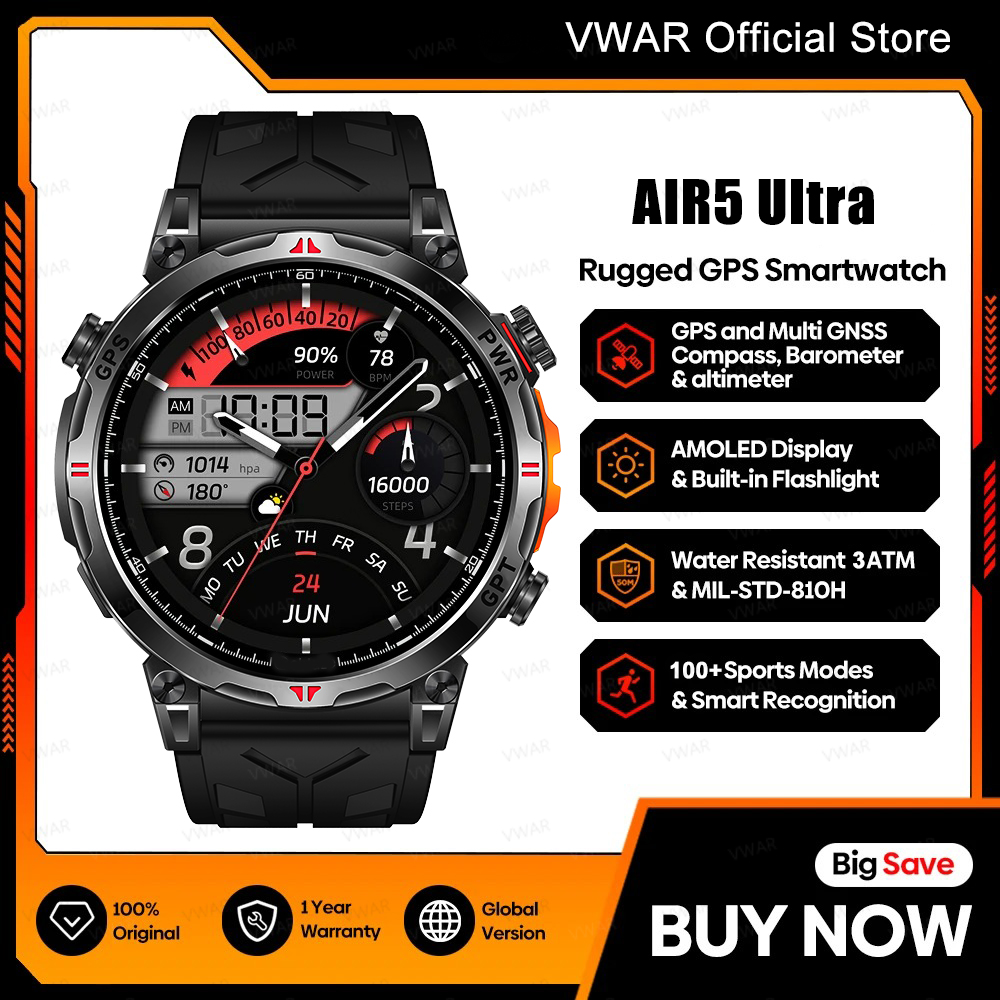 VWAR Air5 Ultra GPS Smartwatch - огляд і ціна Watch Vs Amazfit
