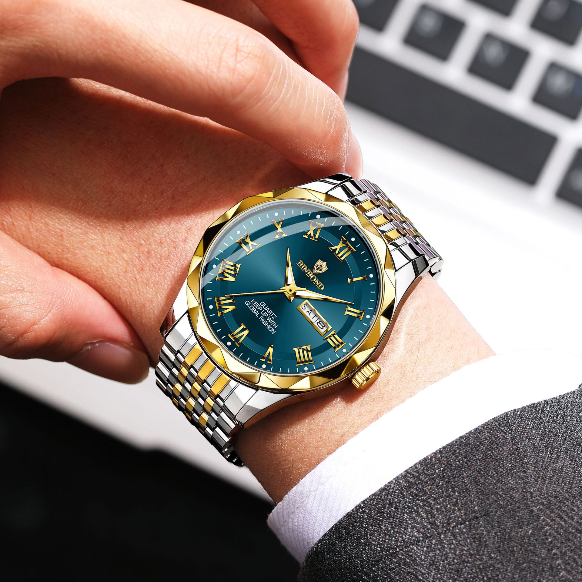 BINBOND Luxury Quartz Wristwat - огляд і ціна Smartwatch Casual Watches For Men